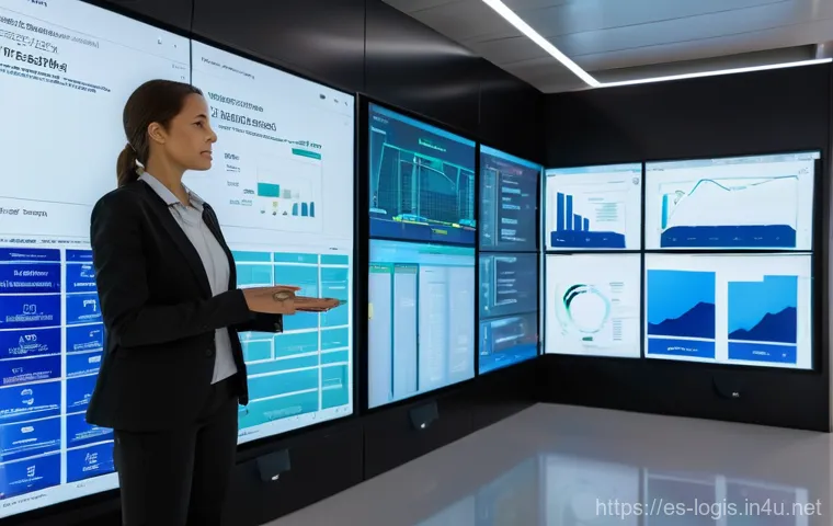 AI 기반 수요 예측 물류 - **Prompt:** A dynamic, brightly lit interior of a modern Spanish supermarket. In the foreground, a n...