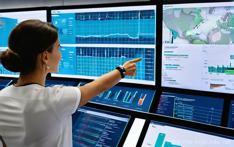 RFID와 물류 관리 - **Prompt 1: The Automated Heart of a Modern Warehouse with RFID**
    "A wide-angle shot inside a va...