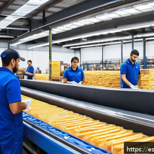 이커머스 반품 물류 시스템 - A modern logistics warehouse interior focused on returns processing, featuring a diverse team of His...