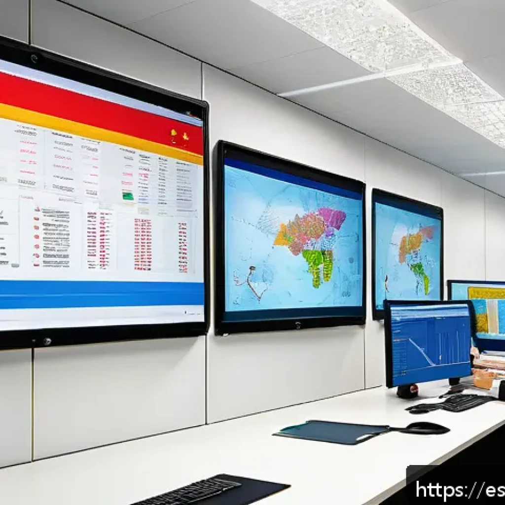 선적 서류 및 B L Bill of Lading - A detailed scene inside a modern logistics office in a Spanish-speaking country, showing professiona...